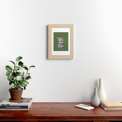 Zebra Moka in Olive Framed Art Print Gallery Image 45