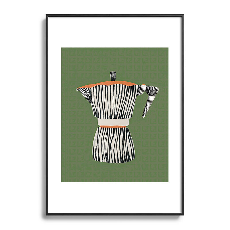 Zebra Moka in Olive Framed Art Print Gallery Image 83