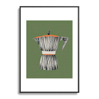 Zebra Moka in Olive Framed Art Print Gallery Image 83