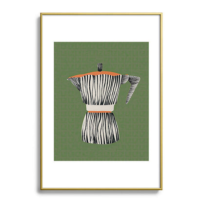 Zebra Moka in Olive Framed Art Print Gallery Image 90