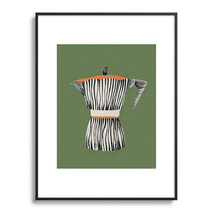 Zebra Moka in Olive Framed Art Print Gallery Image 85