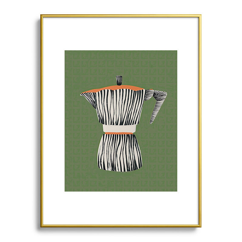Zebra Moka in Olive Framed Art Print Gallery Image 92