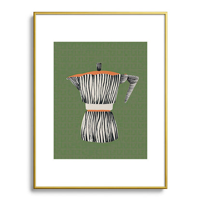 Zebra Moka in Olive Framed Art Print Gallery Image 92