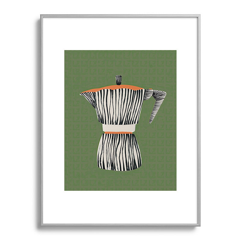Zebra Moka in Olive Framed Art Print Gallery Image 99