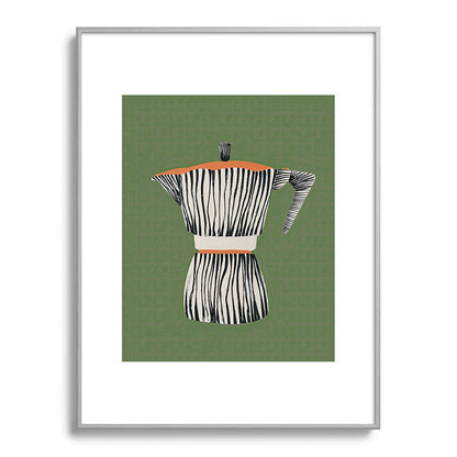 Zebra Moka in Olive Framed Art Print Gallery Image 99