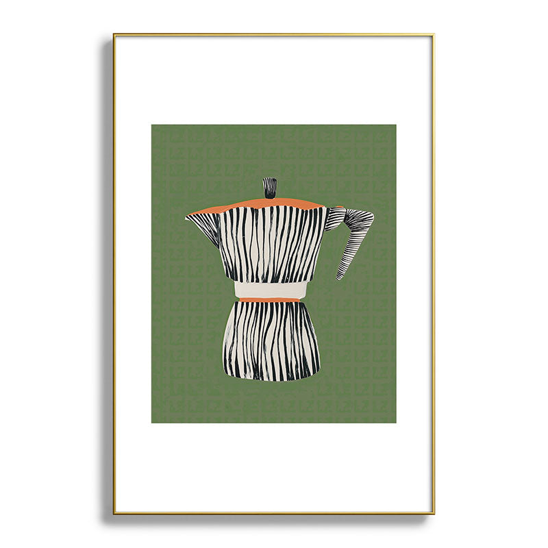Zebra Moka in Olive Framed Art Print Gallery Image 93