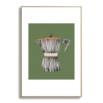 Zebra Moka in Olive Framed Art Print Gallery Image 93