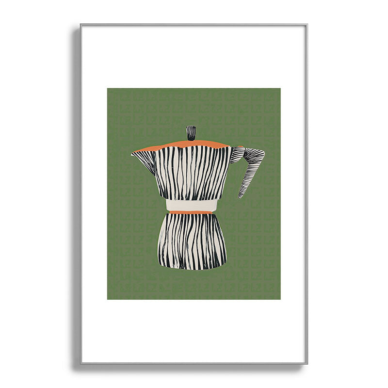 Zebra Moka in Olive Framed Art Print Gallery Image 100