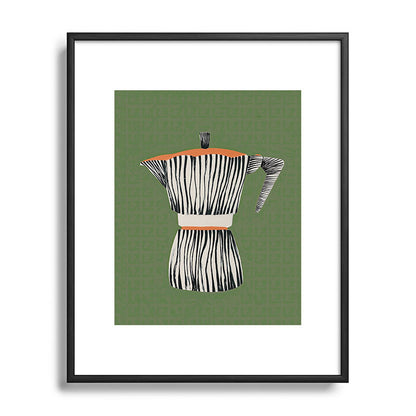 Zebra Moka in Olive Framed Art Print Gallery Image 81