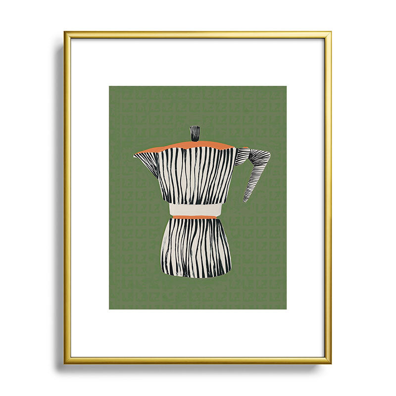 Zebra Moka in Olive Framed Art Print Gallery Image 88