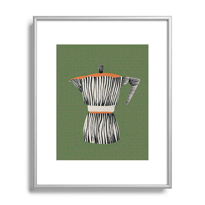 Zebra Moka in Olive Framed Art Print Gallery Image 95