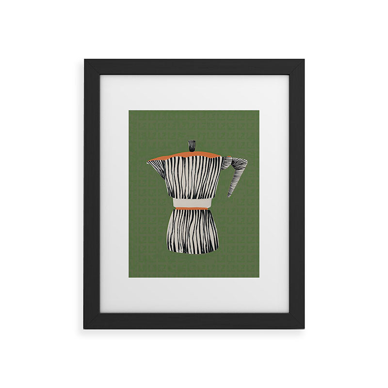 Zebra Moka in Olive Framed Art Print Gallery Image 29