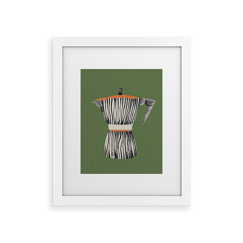 Zebra Moka in Olive Framed Art Print Gallery Image 54