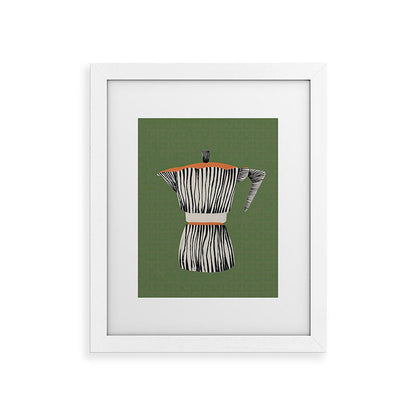 Zebra Moka in Olive Framed Art Print Gallery Image 55