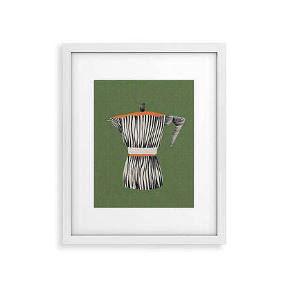 Zebra Moka in Olive Framed Art Print Gallery Image 26