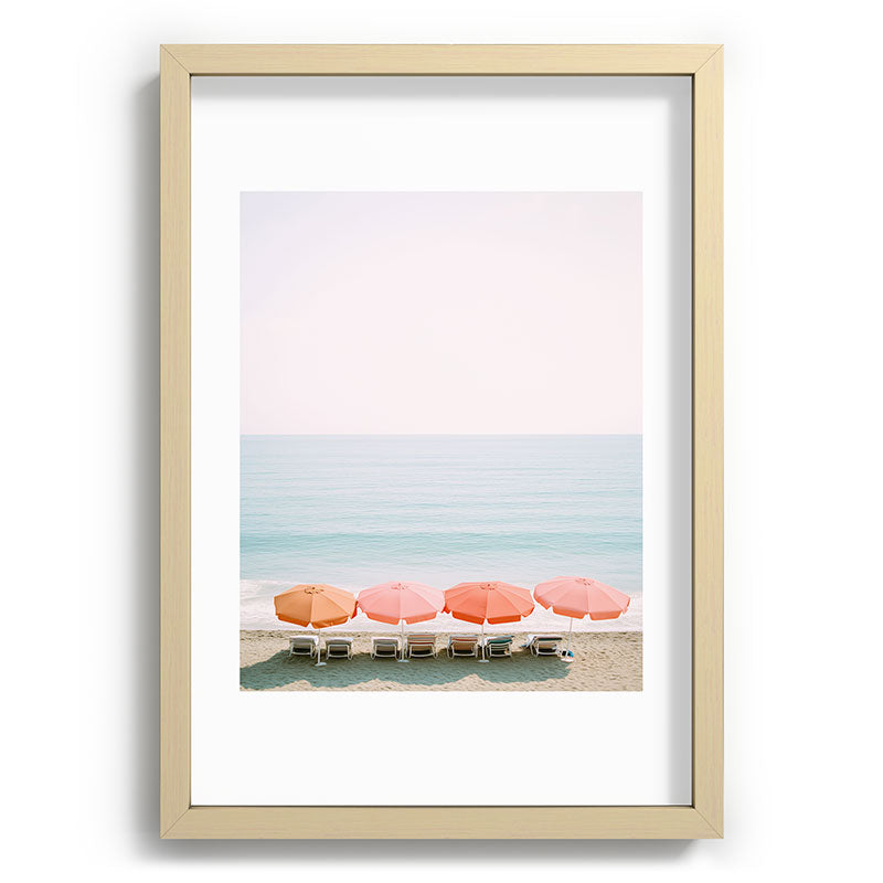 Beach Umbrella Pastel Minimalist AI Photography Framed Art Print Gallery Image 71