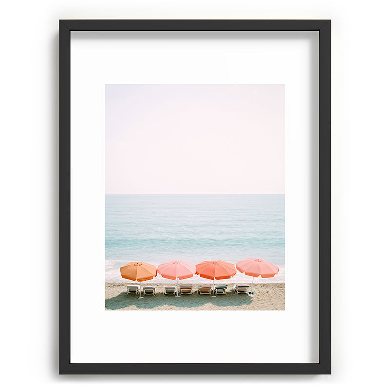 Beach Umbrella Pastel Minimalist AI Photography Framed Art Print Gallery Image 61