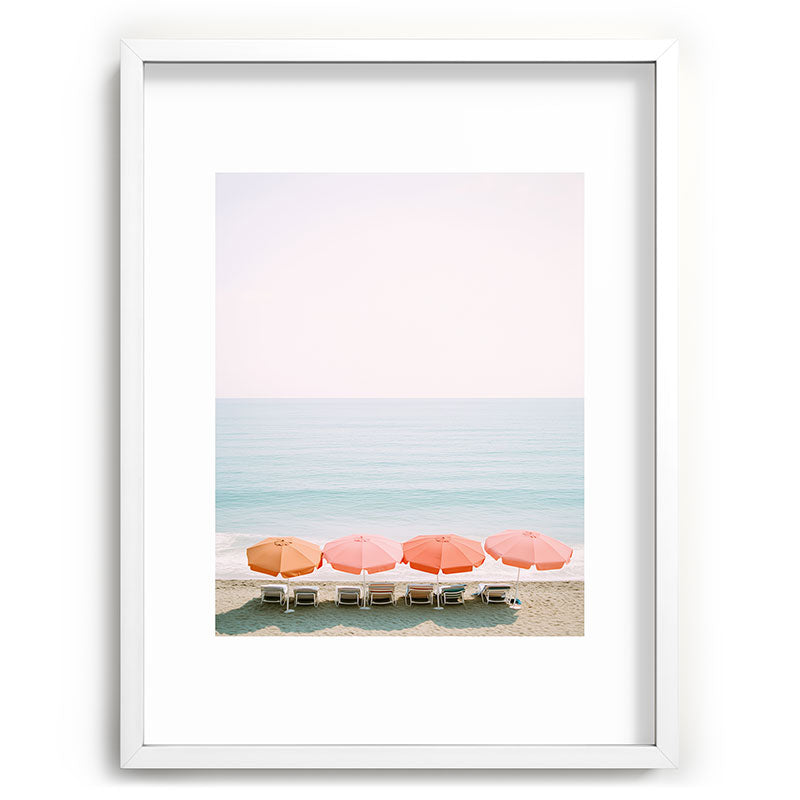 Beach Umbrella Pastel Minimalist AI Photography Framed Art Print Gallery Image 78
