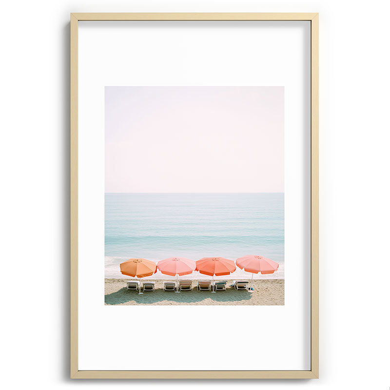 Beach Umbrella Pastel Minimalist AI Photography Framed Art Print Gallery Image 74
