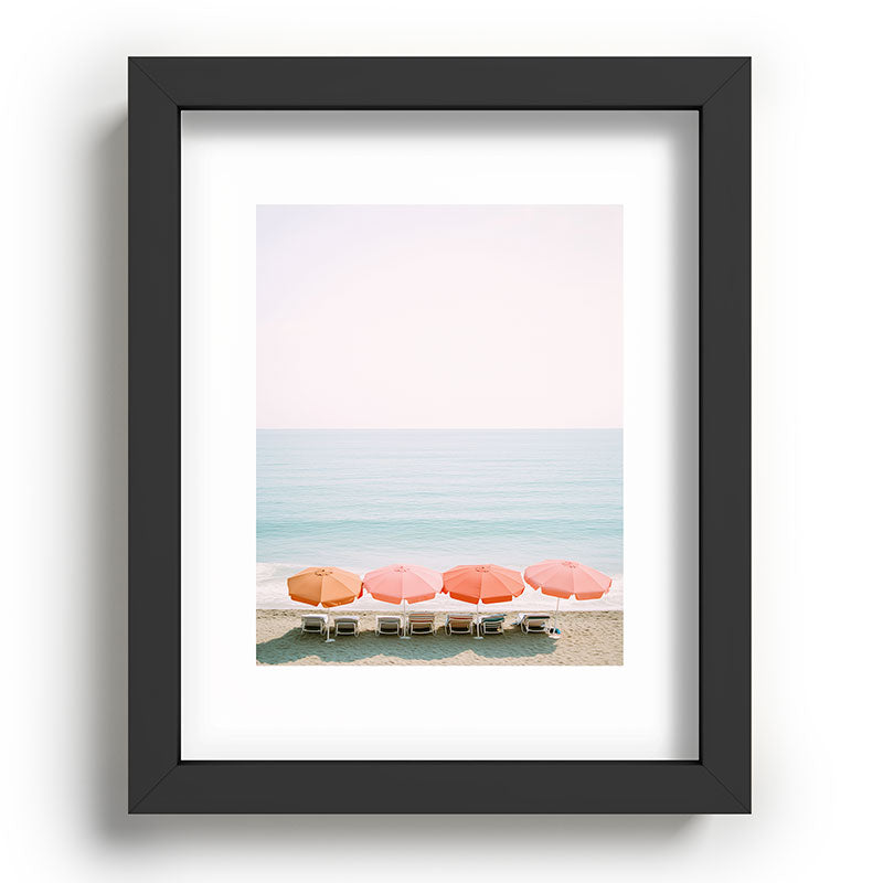 Beach Umbrella Pastel Minimalist AI Photography Framed Art Print Gallery Image 58
