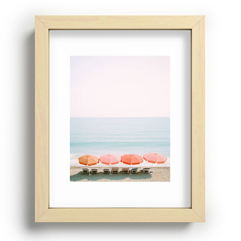 Beach Umbrella Pastel Minimalist AI Photography Framed Art Print Gallery Image 70