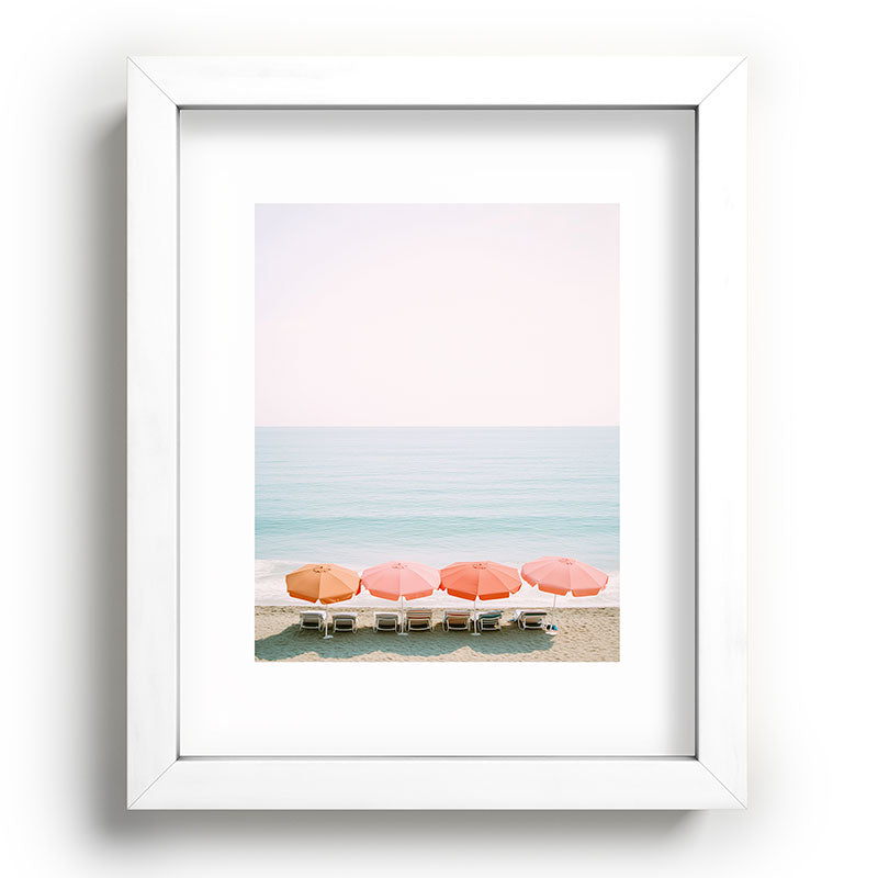 Beach Umbrella Pastel Minimalist AI Photography Framed Art Print Gallery Image 75