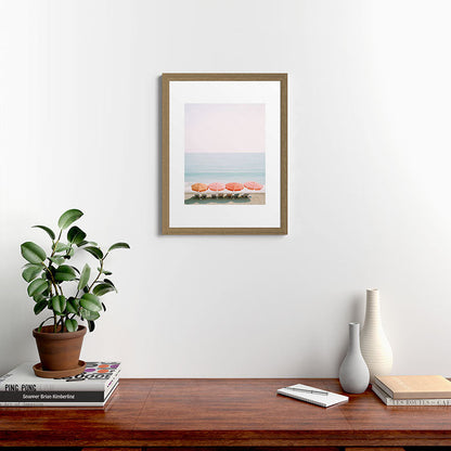Beach Umbrella Pastel Minimalist AI Photography Framed Art Print Gallery Image 40