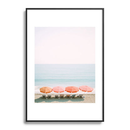 Beach Umbrella Pastel Minimalist AI Photography Framed Art Print Gallery Image 83