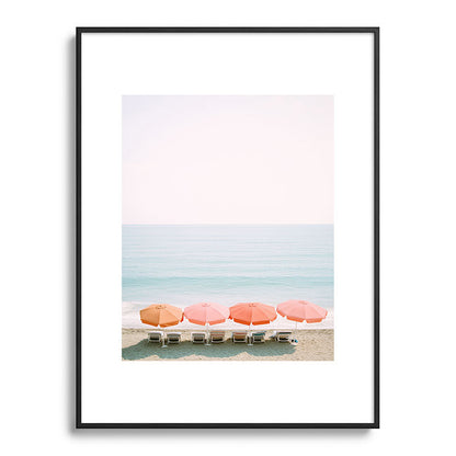 Beach Umbrella Pastel Minimalist AI Photography Framed Art Print Gallery Image 85
