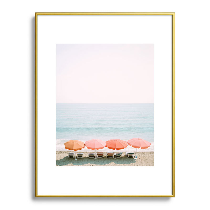 Beach Umbrella Pastel Minimalist AI Photography Framed Art Print Gallery Image 91