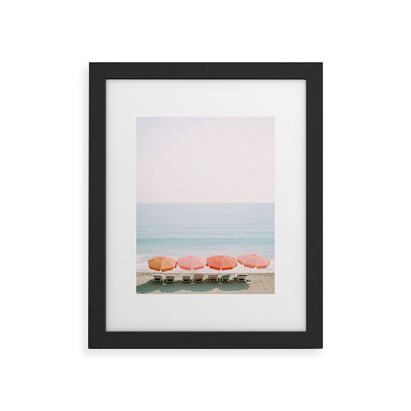 Beach Umbrella Pastel Minimalist AI Photography Framed Art Print Gallery Image 29