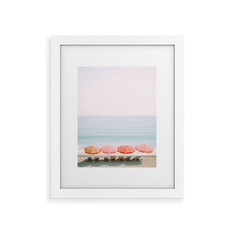 Beach Umbrella Pastel Minimalist AI Photography Framed Art Print Gallery Image 54