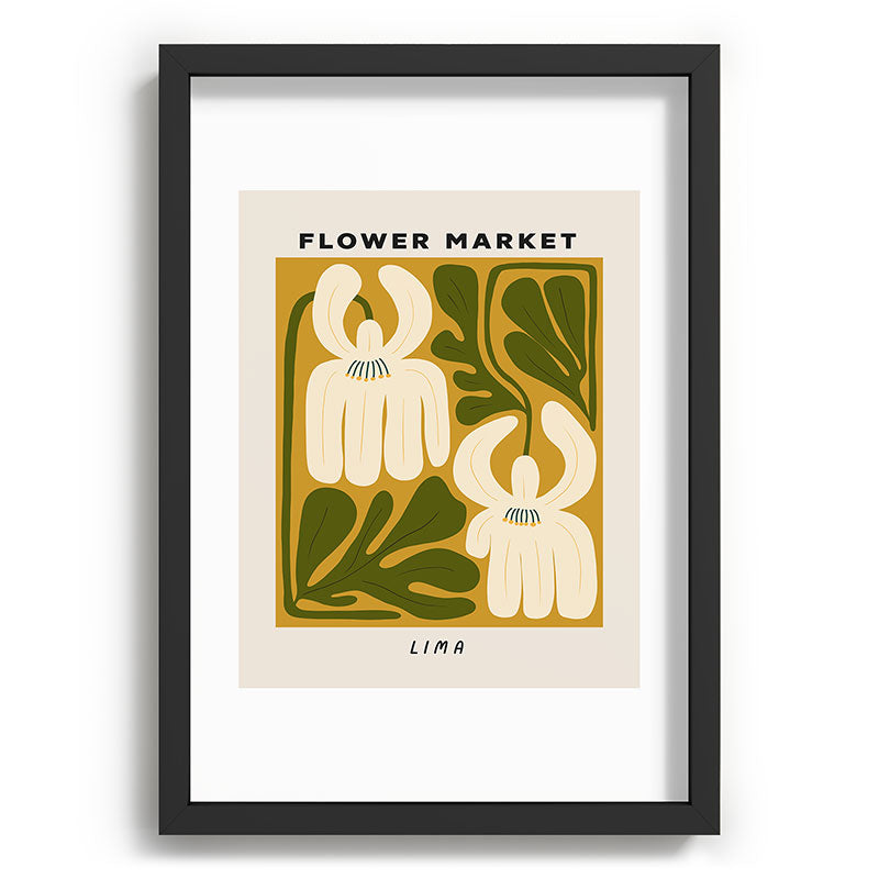 Flower Market Lima, Retro Eclectic Floral Print Framed Art Print Gallery Image 59