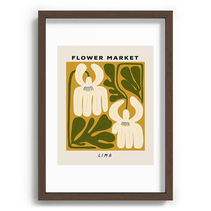 Flower Market Lima, Retro Eclectic Floral Print Framed Art Print Gallery Image 65