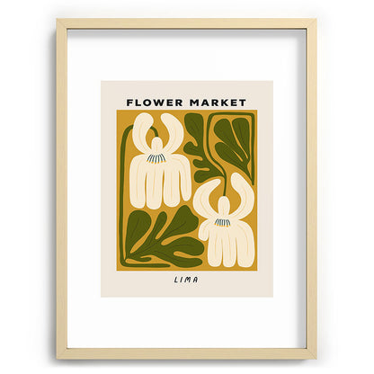 Flower Market Lima, Retro Eclectic Floral Print Framed Art Print Gallery Image 72