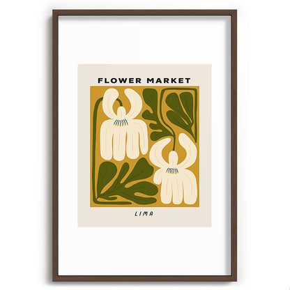 Flower Market Lima, Retro Eclectic Floral Print Framed Art Print Gallery Image 68