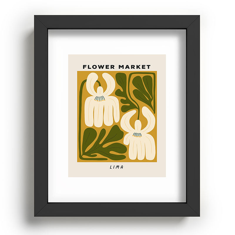 Flower Market Lima, Retro Eclectic Floral Print Framed Art Print Gallery Image 57