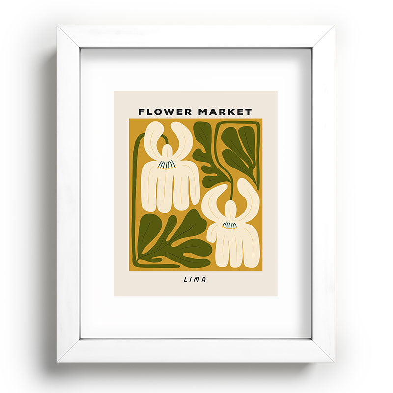 Flower Market Lima, Retro Eclectic Floral Print Framed Art Print Gallery Image 76
