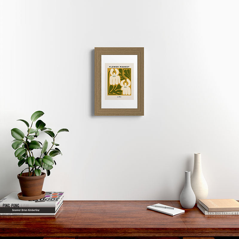 Flower Market Lima, Retro Eclectic Floral Print Framed Art Print Gallery Image 38