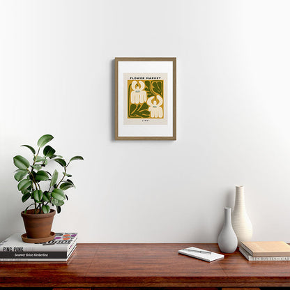 Flower Market Lima, Retro Eclectic Floral Print Framed Art Print Gallery Image 10