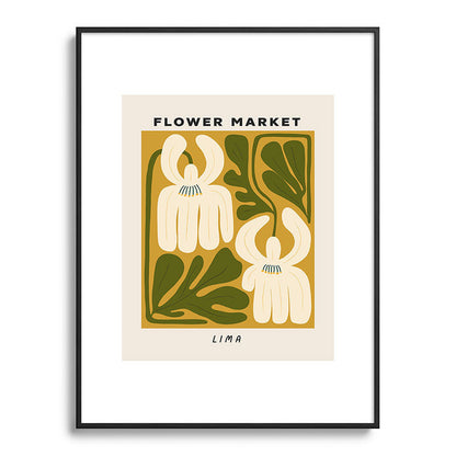Flower Market Lima, Retro Eclectic Floral Print Framed Art Print Gallery Image 85
