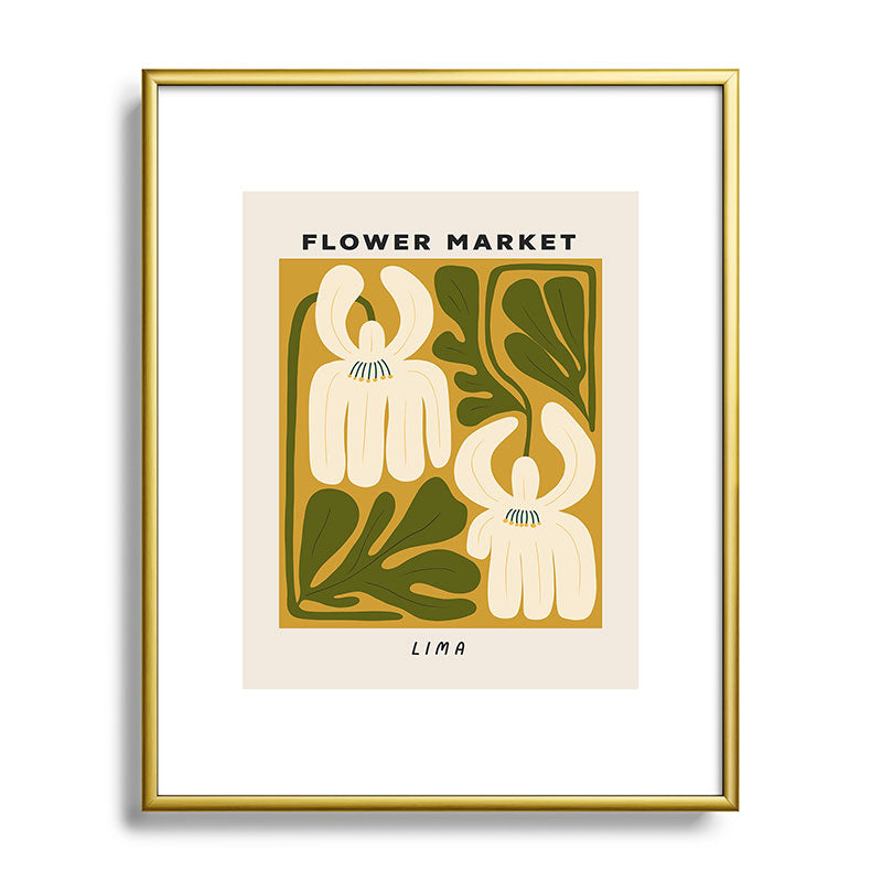 Flower Market Lima, Retro Eclectic Floral Print Framed Art Print Gallery Image 88