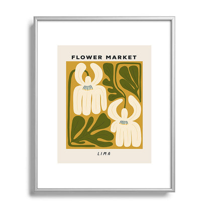 Flower Market Lima, Retro Eclectic Floral Print Framed Art Print Gallery Image 95