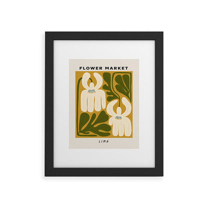 Flower Market Lima, Retro Eclectic Floral Print Framed Art Print Gallery Image 29