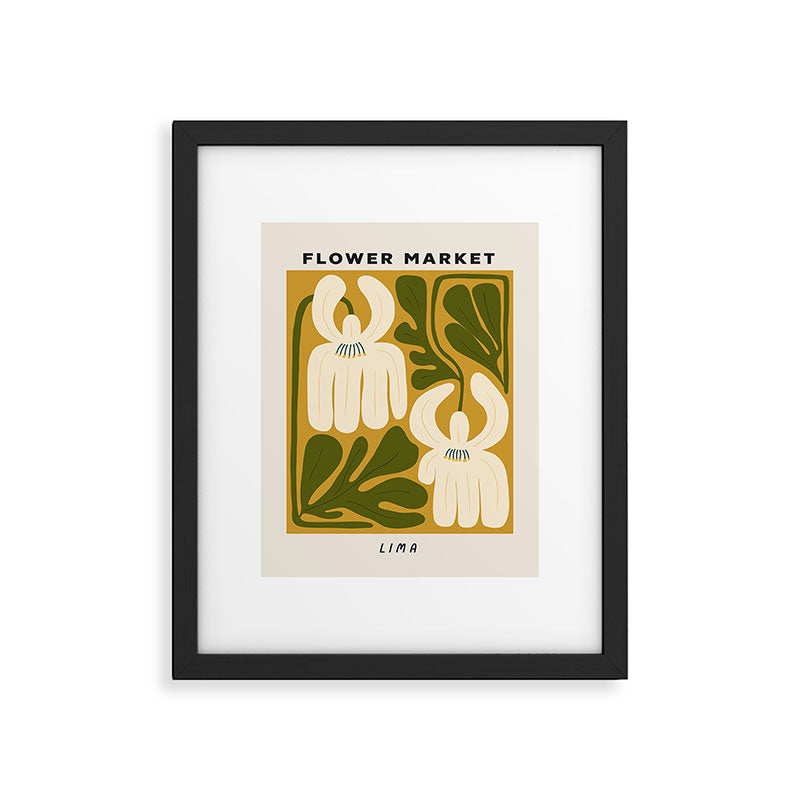 Flower Market Lima, Retro Eclectic Floral Print Framed Art Print Gallery Image 5