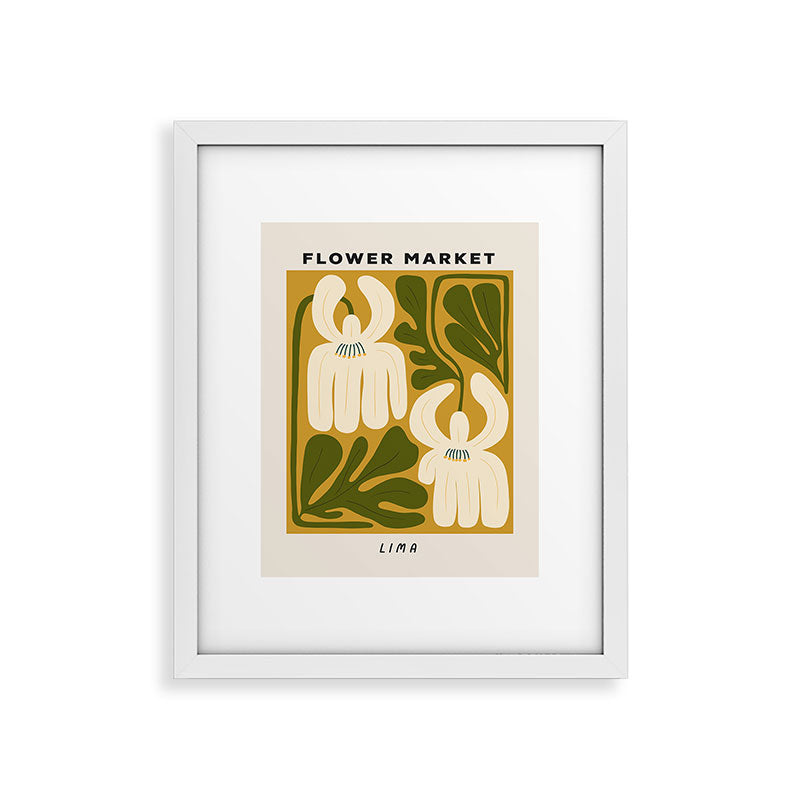 Flower Market Lima, Retro Eclectic Floral Print Framed Art Print Gallery Image 25