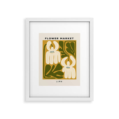 Flower Market Lima, Retro Eclectic Floral Print Framed Art Print Gallery Image 23