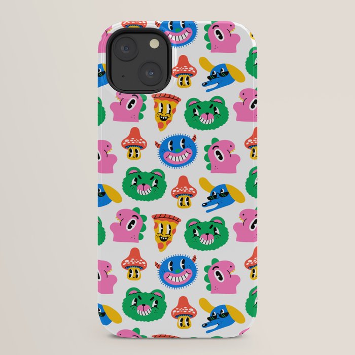 Funny retro cartoon character mascot pattern iPhone Case Gallery Image 30