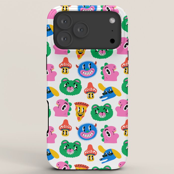 Funny retro cartoon character mascot pattern iPhone Case Gallery Image 8