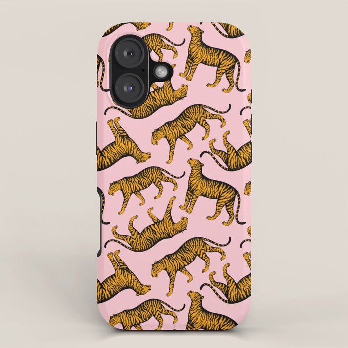 Tigers (Pink and Marigold) iPhone Case Gallery Image 1